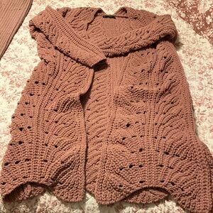 Moon & Madison Chunky Knit Cardigan in Pink